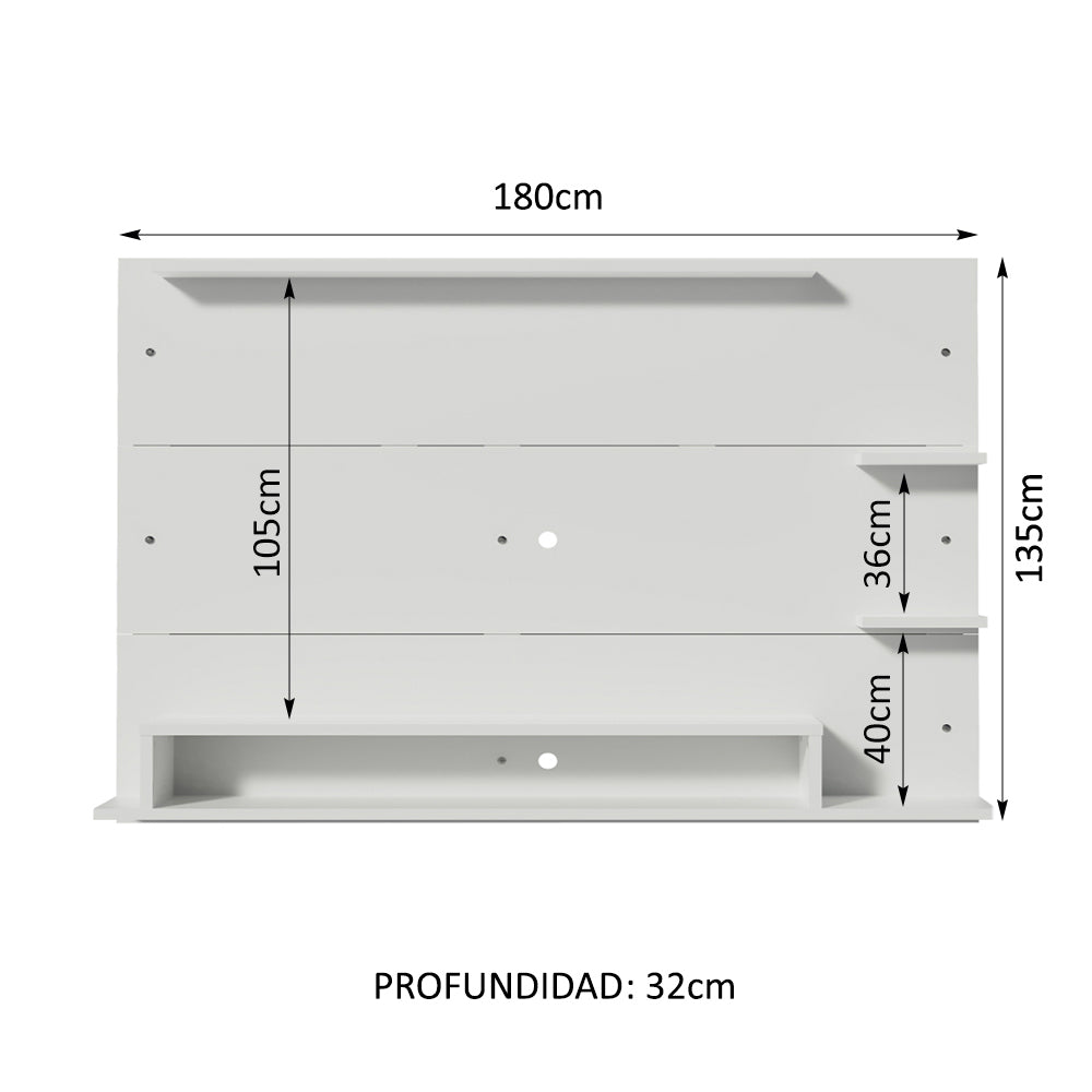 Panel de TV Hasta 60 Pulgadas 180 cm Blanco Alfa Madesa