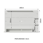 Panel de TV Hasta 60 Pulgadas 180 cm Blanco Alfa Madesa