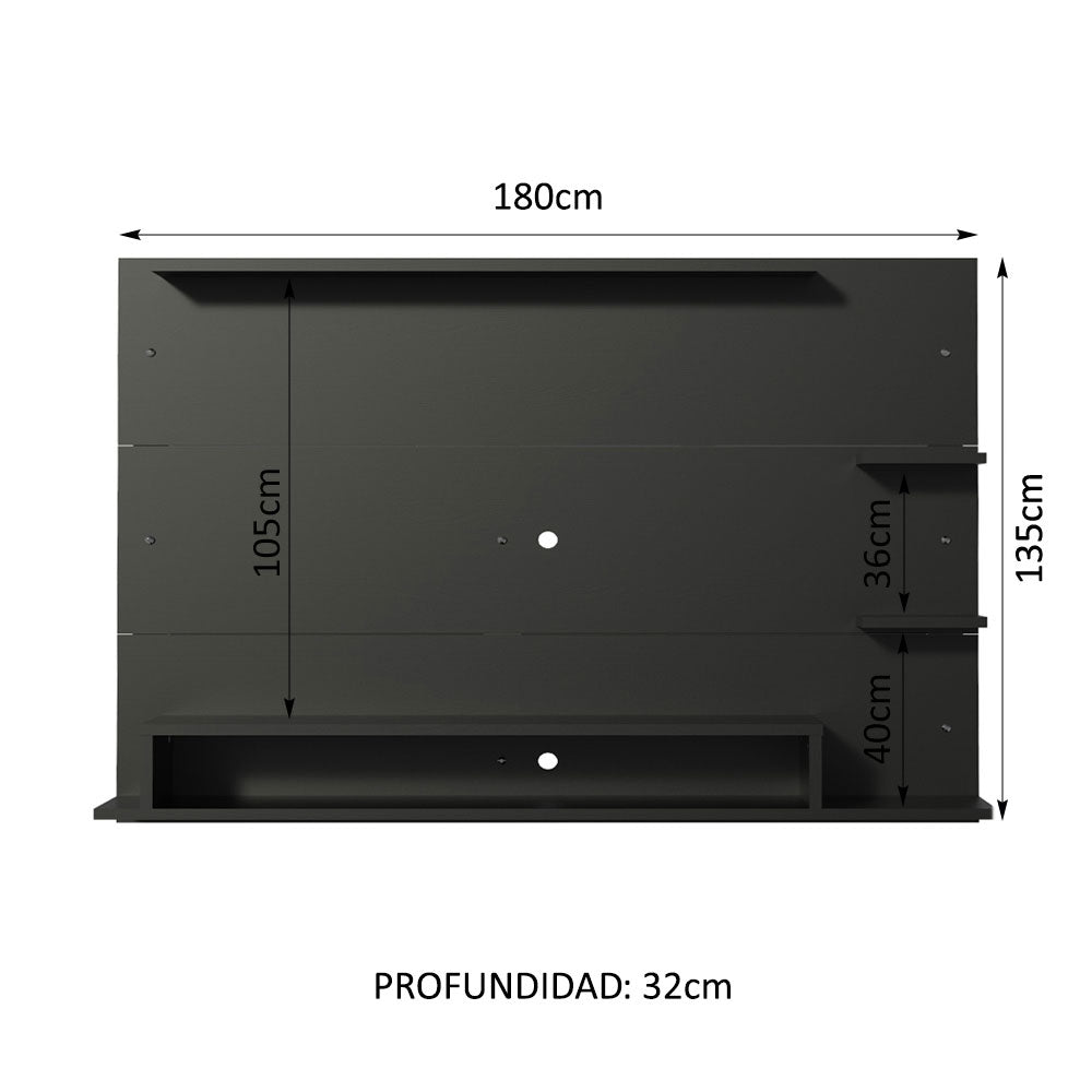 Panel de TV Hasta 60 Pulgadas 180 cm Alfa Negro Madesa
