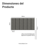 Respaldo Tapizado Modular Combo 6 Piezas para Camas Individual Silver Madesa