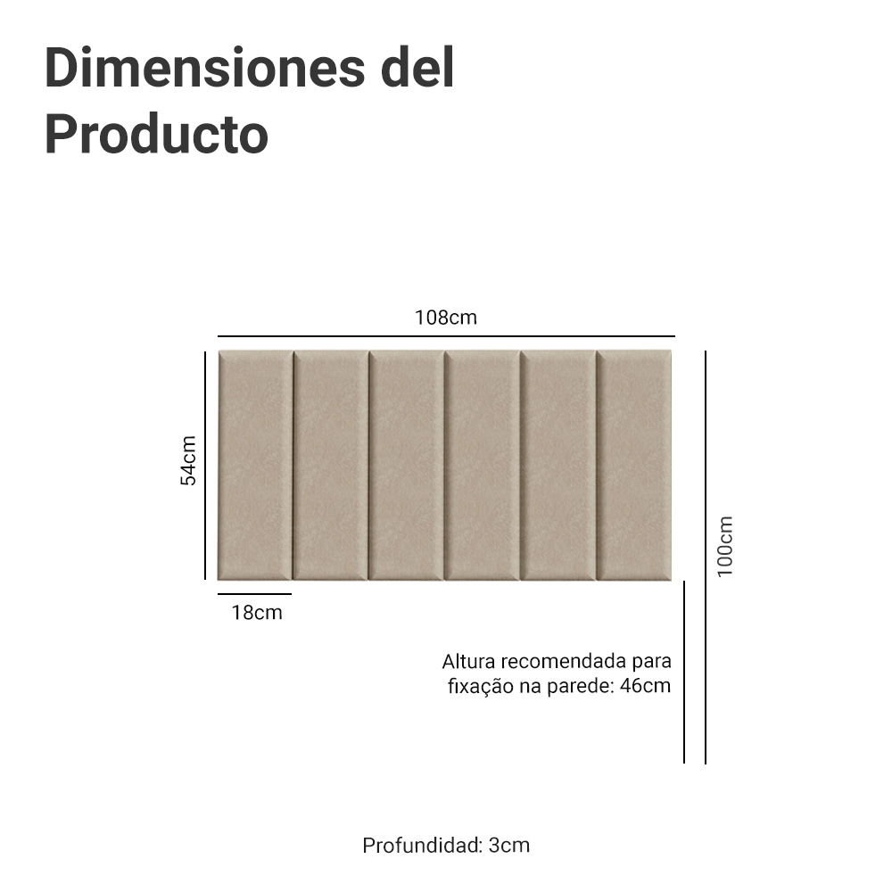Respaldo Tapizado Modular Combo 6 Piezas para Camas Individual Imperial Madesa