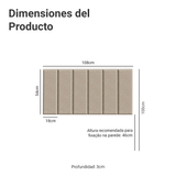 Respaldo Tapizado Modular Combo 6 Piezas para Camas Individual Imperial Madesa