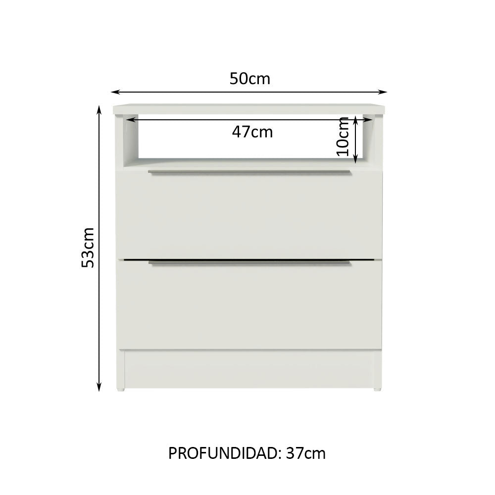 Mesa de Luz 3227 2 Cajones Blanco
