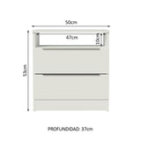 Mesa de Luz 3227 2 Cajones Blanco