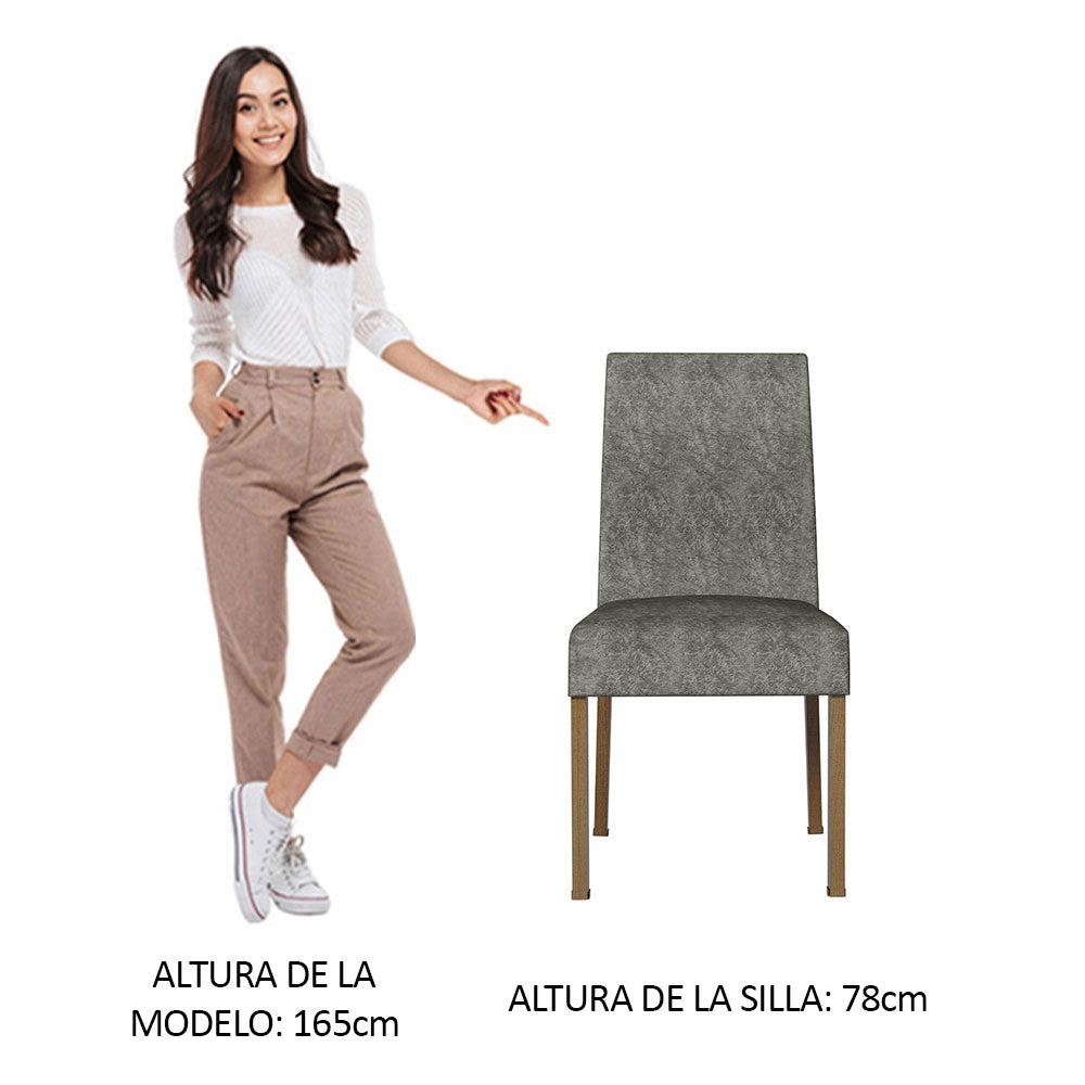 Kit de 2 Sillas de Comedor 4255 Marrón/Silver