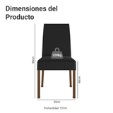 Combo 4 Sillas de comedor 4255 Marrón/Oxford Madesa