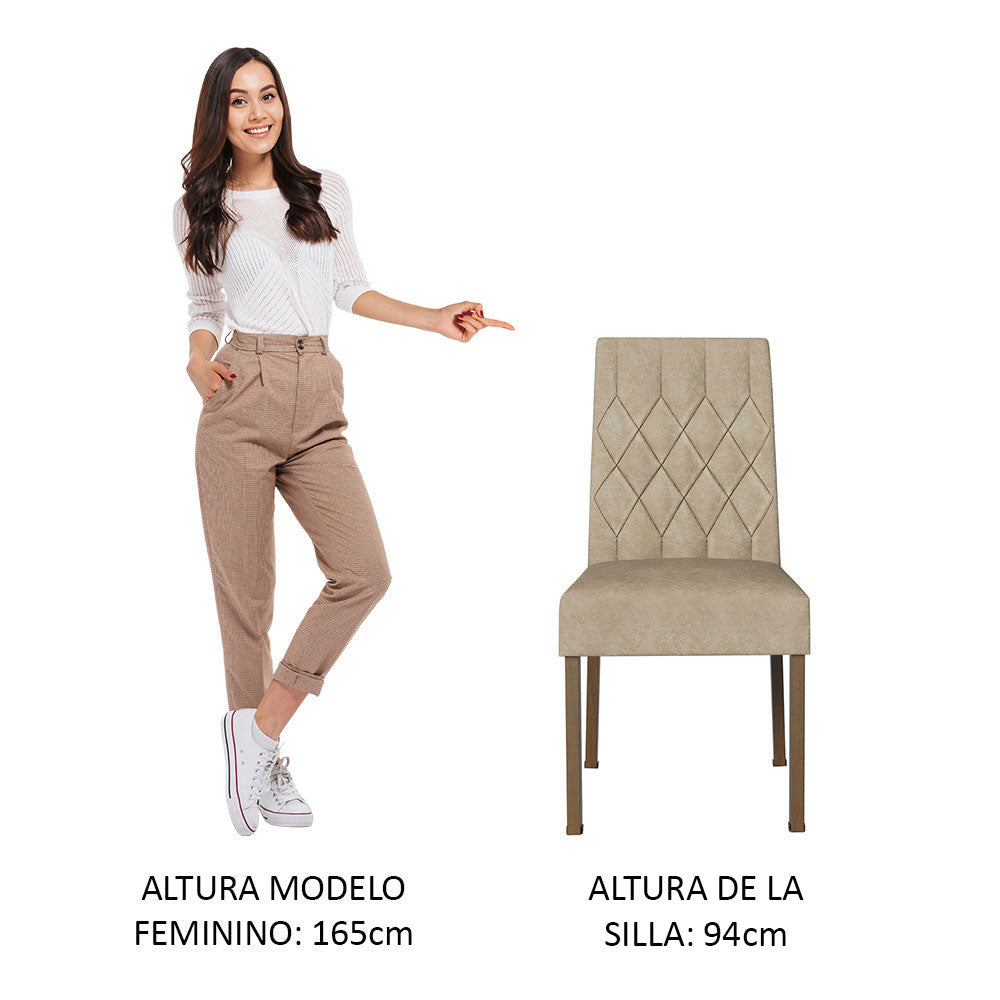 Juego de 2 Sillas de Comedor Marrón/Imperial 4256