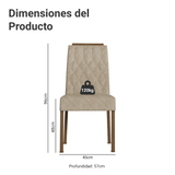 Juego de 2 Sillas 4256 con Detalle Madera Marrón/Imperial