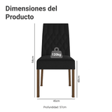 Kit 4 Sillas para Comedor 4256 Marrón/Gamuza Oxford Madesa