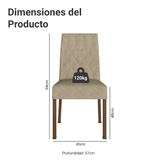 Kit 4 Sillas para Comedor 4256 Marrón/Gamuza Imperial Madesa