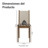 Kit 6 Sillas 4291 Marrón/Crema/Beige Marrón