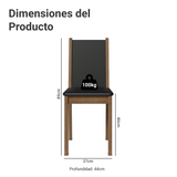 Kit 6 Sillas 4291 Marrón/Negro