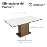 Mesa de Comedor Madesa Rectangular con Tapa de Madera 5231 Negro
