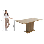 Mesa de Comedor Rectangular Tapa de Madera 160 cm Marrón/Crema Madesa 01
