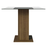 Mesa De Comedor Madesa Cuadrado con Tapa de Vidrio 5332A Marrón