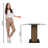 Mesa De Comedor Madesa Cuadrado con Tapa de Vidrio 5332A Negro/Marrón
