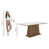 Mesa de Comedor Madesa Rectangular con Tapa de Madera 5364 Marrón/Blanco