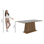Mesa de Comedor Rectangular Tapa de Madera 160 cm Marrón/Gris Madesa 02