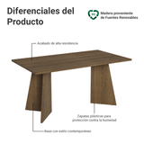 Mesa de Comedor Rectangular con Tapa de Madera 5389 Marrón