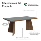 Mesa de Comedor Rectangular Tapa con Borde Biselado Marrón/Gris 5389 Madesa