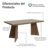 Mesa de Comedor Rectangular Tapa con Borde Biselado Marrón/Crema 5389 Madesa