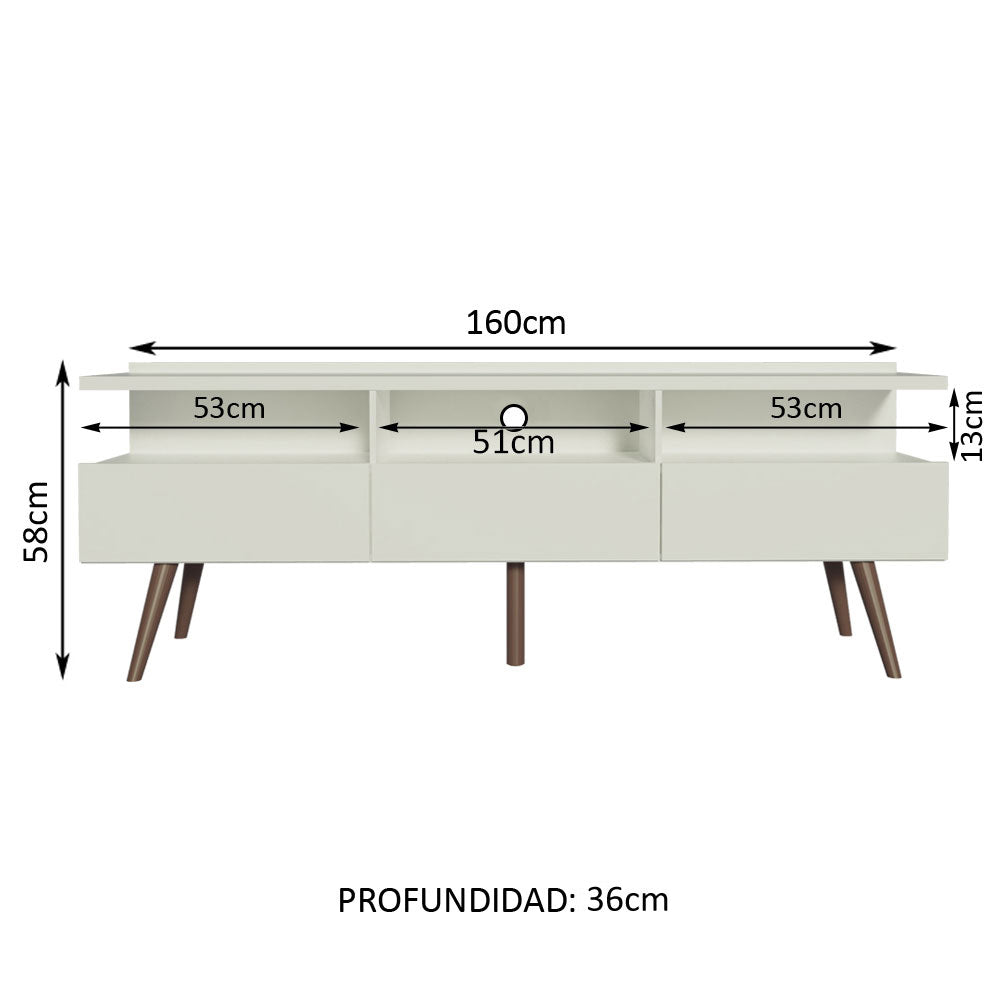 Rack para TV Londres Hasta 65'' Blanco
