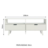 Rack para TV hasta 55 Pulgadas Oslo con 2 Puertas Blanco