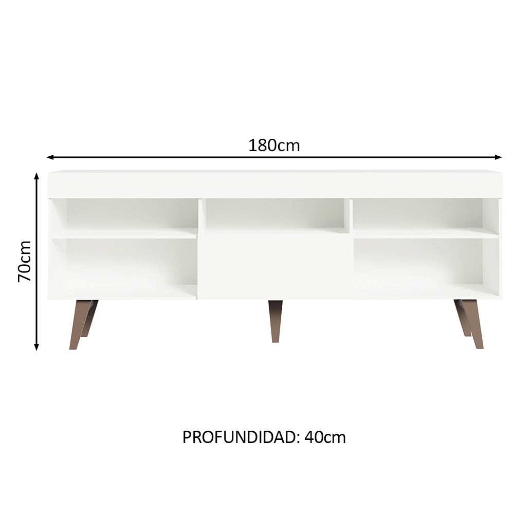 Rack para TV de hasta 75 pulgadas Lille Madesa 180 cm 1 Puerta Blanco
