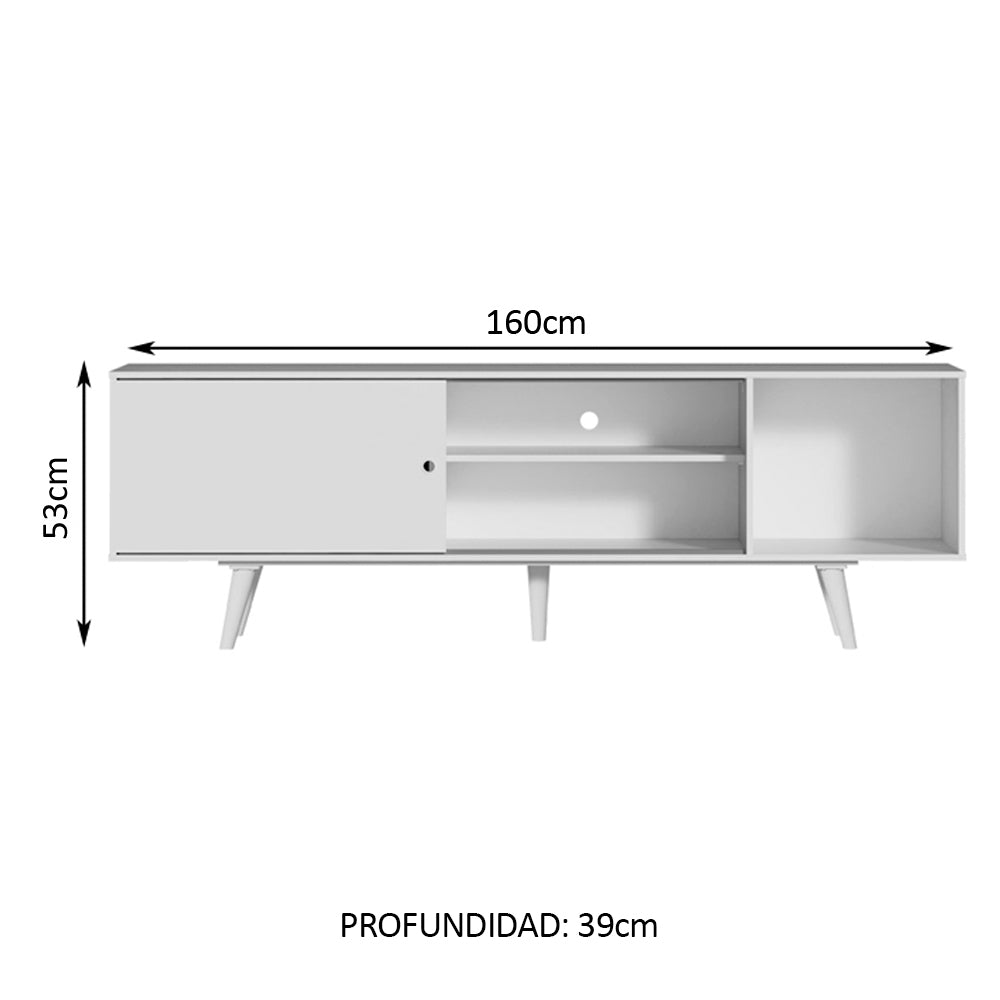 Rack para TV Madesa Dubai para TV hasta 65 Pulgadas con patas Blanco