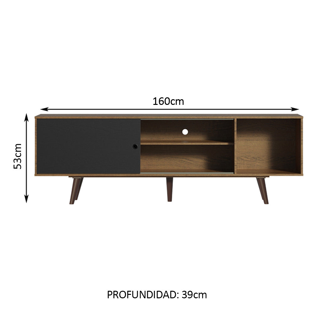 Rack para TV Madesa Dubai hasta 65 Pulgadas Marrón/Negro