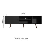 Rack para TV hasta 65 Pulgadas 160 cm con Patas Dubai Negro/Marrón Madesa