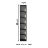 Biblioteca Organizador Madesa 6906 con 6 Nichos Negro