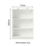 Biblioteca 6907 con 3 Nichos Blanco