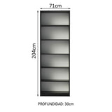 Biblioteca Organizador Madesa 6908 con 6 Nichos Negro
