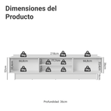 Rack para TV hasta 80 Pulgadas 218 cm 2 Puertas Blanco Glamy Madesa