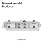Rack para TV hasta 80 Pulgadas 218 cm 2 Puertas Blanco/Crema Vik Madesa