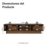 Rack para TV hasta 80 Pulgadas 218 cm 2 Puertas Marrón/Blanco Stella Madesa