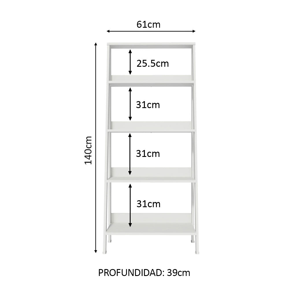 Estantería Escalera 5 Niveles Blanca