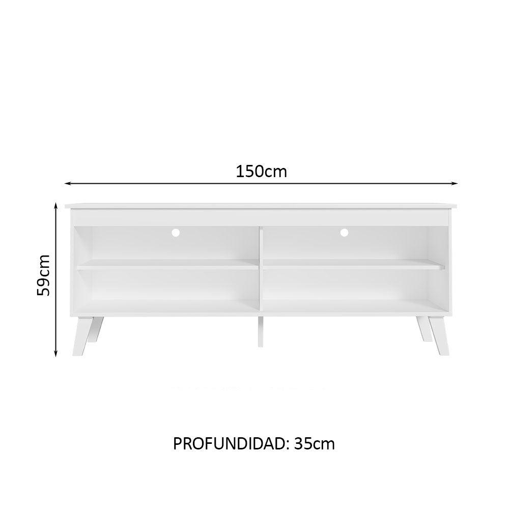 Rack para TV Turim hasta 65 con patas Blanco