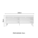 Rack para TV Turim hasta 65 con patas Blanco