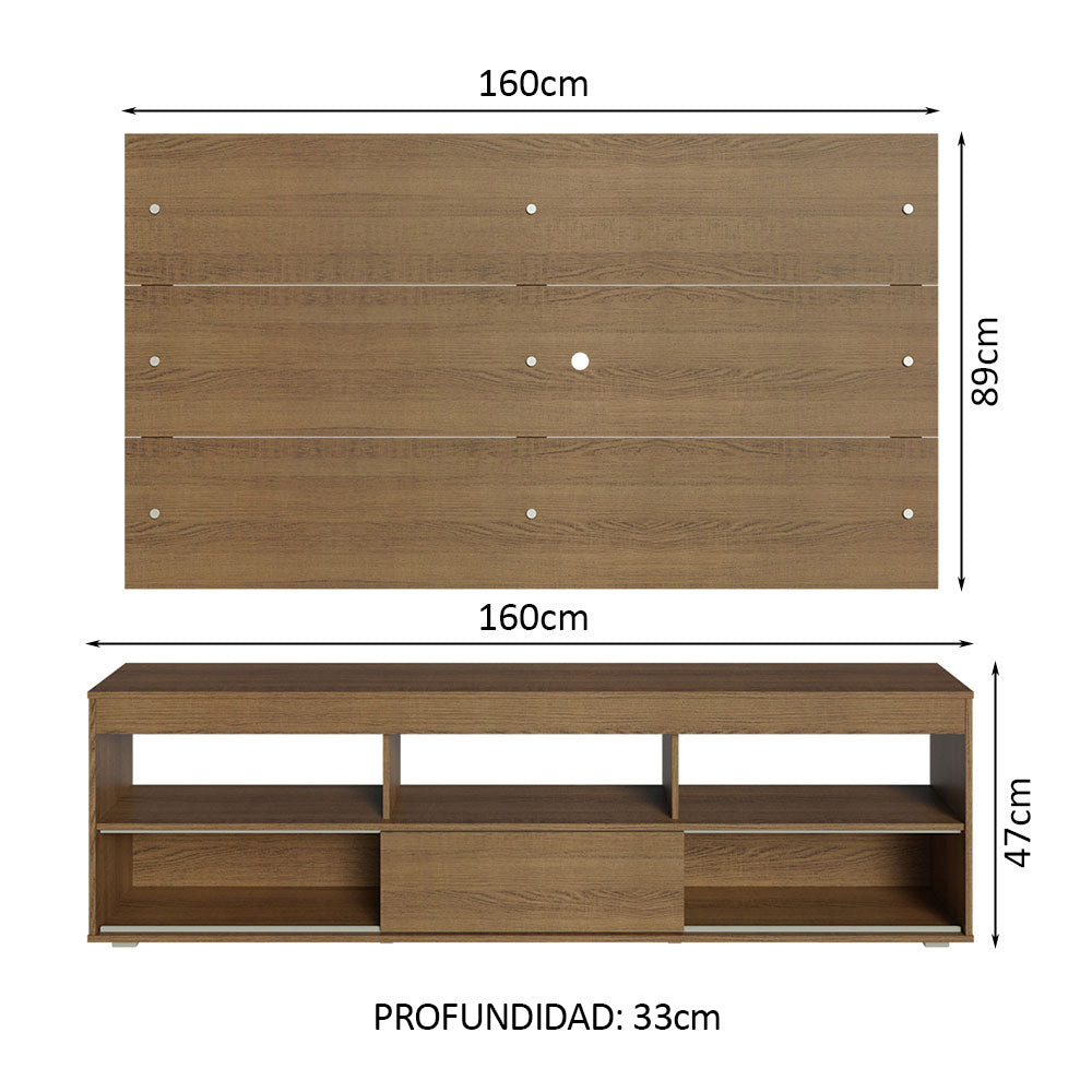 Rack para TV y Panel Hasta 65 Marrón Orlando