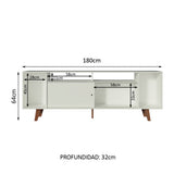 Rack para TV hasta 65 Pulgadas Madesa Cancun con Patas Blanco/Marrón