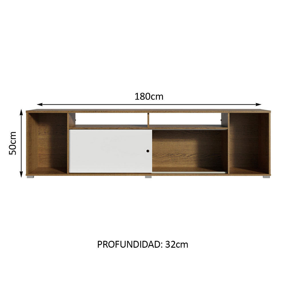 Rack para TV hasta 65 Pulgadas Madesa Cancun Marrón/Blanco