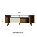 Rack para TV hasta 65 Pulgadas Madesa Cancun con Patas Marrón/Blanco