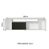 Rack para TV hasta 65 Pulgadas Madesa Cancun Blanco/Negro