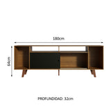 Rack para TV hasta 65 Pulgadas Madesa Cancun con Patas Marrón/Negro