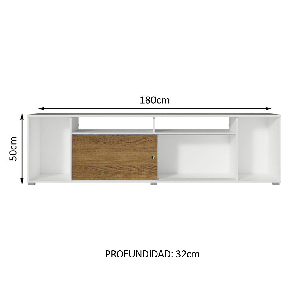 Rack para TV hasta 65 Pulgadas Madesa Cancun Blanco/Marrón