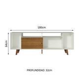 Rack para TV hasta 65 Pulgadas Madesa Cancun con Patas Blanco/Marrón