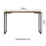 Mesa de Escritorio Industrial 120cm Marrón Madesa