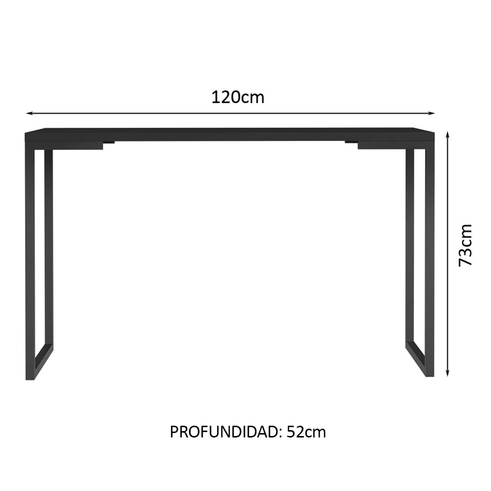 Mesa de Oficina Industrial Preta 120 cm Nero Marquina Madesa